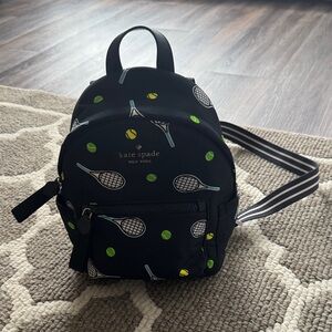 Kate Spade Black Backpack with Tennis Print